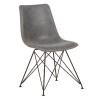 PANTON Καρέκλα Μέταλλο Βαφή Μαύρη, PU Vintage Grey-ΕΜ777,1-Μέταλλο/PVC - PU-4τμχ- 43x57x81cm