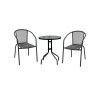 BALENO Set Κήπου - Βεράντας: Τραπέζι + 2 Πολυθρόνες Μέταλλο Μαύρο - Textilene Γκρι-Ε240,5-Μέταλλο/Textilene-1τμχ- Table:Φ60x70 Armchair:53x58x77