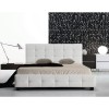FIDEL Κρεβάτι Διπλό, για Στρώμα 150x200cm, PU Άσπρο-Ε8087,1-PU - PVC - Bonded Leather-1τμχ- 158x215x107cm