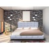 FIDEL Κρεβάτι Διπλό για Στρώμα 180x200cm, Ύφασμα Γκρι-Ε8050,4-Ύφασμα-1τμχ- 188x215x107cm