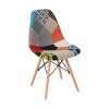 ART Wood Καρέκλα Τραπεζαρίας, Πόδια Οξιά, Κάθισμα PP με Ύφασμα Patchwork-ΕΜ123,8-Ξύλο/Ύφασμα-4τμχ- 47x52x84cm