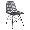 SALSA Καρέκλα Κήπου Βεράντας Μέταλλο Βαφή Μαύρο, Wicker Γκρι-Ε241,2-Μέταλλο/Wicker-1τμχ- 48x59x80cm