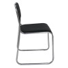 CAMPUS Καρέκλα Επισκέπτη Γραφείου, Στοιβαζόμενη Χρώμιο Μέταλλο, Hard PVC Μαύρο-Ε553,1-PU - PVC - Bonded Leather-1τμχ- 51x52x78cm