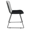 SAXON Καρέκλα Στοιβαζόμενη Μέταλλο Βαφή Μαύρο, Μαξιλάρι Μαύρο-Ε5142,S-Μέταλλο/PVC - PU-1τμχ- 60x61x83cm