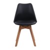 MARTIN Καρέκλα Ξύλο, PP Μαύρο Μονταρισμένη Ταπετσαρία-ΕΜ136,24-Ξύλο/PP - PC - ABS-4τμχ- 49x57x82cm