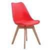 MARTIN Καρέκλα Ξύλο, PP Κόκκινο Μονταρισμένη Ταπετσαρία-ΕΜ136,34-Ξύλο/PP - PC - ABS-4τμχ- 49x57x82cm