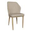 DELUX Καρέκλα Μέταλλο Βαφή Φυσικό, Linen PU Μπέζ-ΕΜ156,2-Μέταλλο/PVC - PU-6τμχ- 49x51x89cm