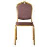 HILTON Καρέκλα Μέταλλο Βαφή Gold, Ύφασμα Καφέ-ΕΜ513,9-Μέταλλο/Ύφασμα-1τμχ- 44x55x93cm