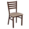 NATURALE Καρέκλα Τραπεζαρίας Κουζίνας, Μέταλλο Βαφή Καρυδί, PU Μπεζ-Ε5163,1-Μέταλλο/PVC - PU-4τμχ- 43x46x85cm