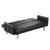 WELLS Καναπές - Κρεβάτι Σαλονιού - Καθιστικού Pu Μαύρο-Ε9681,2-PU - PVC - Bonded Leather-1τμχ- 188x82x80cm Bed:168x100x36cm