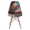 ART Wood Καρέκλα Τραπεζαρίας, Πόδια Οξιά, Κάθισμα PP με Ύφασμα Patchwork Καφέ-ΕΜ123,82-Ξύλο/Ύφασμα-4τμχ- 47x52x84cm