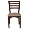 NATURALE Καρέκλα Τραπεζαρίας Κουζίνας, Μέταλλο Βαφή Καρυδί, PU Μπεζ-Ε5163,1-Μέταλλο/PVC - PU-4τμχ- 43x46x85cm