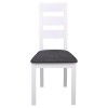 MILLER Καρέκλα Οξιά Άσπρο, Ύφασμα Γκρι-Ε782,2-Ξύλο/Ύφασμα-2τμχ- 45x52x97cm