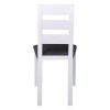 MILLER Καρέκλα Οξυά Άσπρο, Ύφασμα Γκρι-Ε782,2-Ξύλο/Ύφασμα-2τμχ- 45x52x97cm