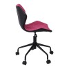 DAVID Καρέκλα Γραφείου PU Μαύρο, Ύφασμα Ροδί, Βάση Μέταλλο Βαφή Μαύρο-ΕΟ207,2-Ύφασμα/PVC - PU-1τμχ- 48x50x78/88cm