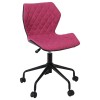 DAVID Καρέκλα Γραφείου PU Μαύρο, Ύφασμα Ροδί, Βάση Μέταλλο Βαφή Μαύρο-ΕΟ207,2-Ύφασμα/PVC - PU-1τμχ- 48x50x78/88cm