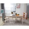 DAILY Set Τραπεζαρία Ξύλινη Σαλονιού - Κουζίνας: Τραπέζι + 4 Καρέκλες / Άσπρο - Φυσικό-Ε783,2S-Ξύλο-1τμχ- Table:118x74x73 Chair:43x48x94