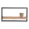 LIZARD Frame Ράφι Μέταλλο Βαφή Μαύρο, Ξύλο Ακακία Φυσικό-ΕΑ7070,4-Μέταλλο/Ξύλο-1τμχ- 65x25x35cm