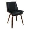 NUMAN Καρέκλα Tραπεζαρίας Καρυδί, PU Μαύρο-Ε7511,1-Ξύλο/PVC - PU-1τμχ- 52x53x80cm
