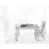 DAILY Set Τραπεζαρία Ξύλινη Σαλονιού - Κουζίνας: Τραπέζι + 4 Καρέκλες / Άσπρο - Φυσικό-Ε783,2S-Ξύλο-1τμχ- Table:118x74x73 Chair:43x48x94