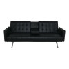 WELLS Καναπές - Κρεβάτι Σαλονιού - Καθιστικού Pu Μαύρο-Ε9681,2-PU - PVC - Bonded Leather-1τμχ- 188x82x80cm Bed:168x100x36cm