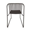 STRIPE Καρέκλα Κήπου Βεράντας, Μέταλλο Βαφή Sand Brown, Μαξιλάρι PU Μαύρο-Ε540,3-Μέταλλο-1τμχ- 52x59x77cm