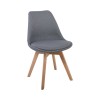 MARTIN Καρέκλα Οξιά Φυσικό, Ύφασμα Γκρι, Αμοντάριστη Ταπετσαρία-ΕΜ136,44F-Ξύλο/Ύφασμα-4τμχ- 49x57x82cm