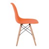ART Wood Kαρέκλα Τραπεζαρίας - Κουζίνας, Πόδια Οξιά, Κάθισμα PP Πορτοκαλί - 1 Step K/D-ΕΜ123,3W-Ξύλο/PP - PC - ABS-4τμχ- 46x52x82cm
