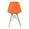 ART Wood Kαρέκλα Τραπεζαρίας - Κουζίνας, Πόδια Οξιά, Κάθισμα PP Πορτοκαλί - 1 Step K/D-ΕΜ123,3W-Ξύλο/PP - PC - ABS-4τμχ- 46x52x82cm