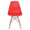 ART Wood Καρέκλα Τραπεζαρίας - Κουζίνας, Πόδια Οξιά, Κάθισμα PP Κόκκινο - 1 Step K/D-ΕΜ123,6W-Ξύλο/PP - PC - ABS-4τμχ- 46x52x82cm