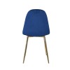 CELINA Καρέκλα Χρώμιο Χρυσό, Velure Μπλε-ΕΜ907,5GV-Μέταλλο/Ύφασμα-4τμχ- 45x54x85cm
