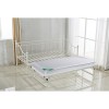 MARIN Set: Daybed (για στρώμα 90x190) + Βοηθητικό Κρεβάτι με Στρώμα 185x85 Μέταλλο Άσπρο-Ε8043,21-Μέταλλο-1τμχ- Κρεβάτια:198x97x93+185x85x36cm
