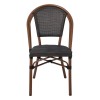 COSTA Καρέκλα Dining Αλουμινίου, Απόχρωση Καρυδί Textilene Μαύρο-Ε288-Αλουμίνιο/Textilene-1τμχ- 50x55x85cm
