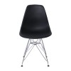 ART Καρέκλα Tραπεζαρίας Κουζίνας Μέταλλο Χρώμιο - PP Μαύρο-ΕΜ124,22P-Μέταλλο/PP - ABS - Polywood-4τμχ- 46x55x82cm