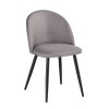 BELLA Καρέκλα Τραπεζαρίας, Μέταλλο Βαφή Μαύρο, Ύφασμα Απόχρωση Sand Grey-ΕΜ757,10-Μέταλλο/Ύφασμα-4τμχ- 50x56x80cm