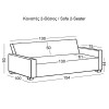 IMOLA Καναπές - Κρεβάτι Σαλονιού - Καθιστικού, 2Θέσιος Ύφασμα Σκούρο Γκρι-Ε9921,21-Ύφασμα-1τμχ- 154x100x93(Κρεβ130x190x44)cm