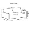 HIT  Καναπές - Κρεβάτι Σαλονιού - Καθιστικού, Ύφασμα Ανοιχτό Γκρι-Ε9441,1-Ύφασμα-1τμχ- 198x86x81cm Bed:177x104x41cm