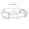 OPEN Καναπές - Κρεβάτι με Αποθηκευτικό Χώρο, 3θέσιος, Ύφασμα Γκρι-Ε9687,1-Ύφασμα-1τμχ- 200x86x89cm Bed:112x181x41cm