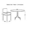 BALENO Set Κήπου - Βεράντας: Τραπέζι + 2 Πολυθρόνες Μέταλλο Γκρι - Wicker Mixed Grey-Ε240,1-Μέταλλο/Wicker-1τμχ- Table:Φ60x70 Armchair:53x58x77