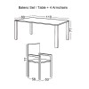 BALENO Set Τραπεζαρία Κήπου: Τραπέζι + 4 Πολυθρόνες Μέταλλο Γκρι - Wicker Mixed Grey-Ε240,4-Μέταλλο/Wicker-1τμχ- Τραπ:110x60x71- Πολ:53x58x77cm