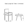 SALSA Lounge Set Καθιστικό Μέταλλο Μαύρο - Γυαλί - Wicker Φυσικό: Τραπεζάκι+2 Πολυθρόνες-Ε274,S-Μέταλλο/Wicker-1τμχ- TableΦ51x51 Armchair61x60x77cm