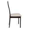 MILLER Καρέκλα Οξυά Σκούρο Καρυδί, PVC Εκρού-Ε782-Ξύλο/PVC - PU-2τμχ- 45x52x97cm