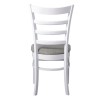 NATURALE Καρέκλα Άσπρο, Ύφασμα Γκρι-Ε7052,4-Ξύλο/Ύφασμα-2τμχ- 42x50x91cm