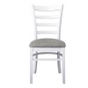 NATURALE Καρέκλα Άσπρο, Ύφασμα Γκρι-Ε7052,4-Ξύλο/Ύφασμα-2τμχ- 42x50x91cm