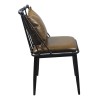 DANTE Καρέκλα, Μέταλλο Βαφή Μαύρο, PU Vintage Brown-ΕΜ715,1-Μέταλλο/PVC - PU-2τμχ- 42x49x79cm