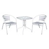 BALENO - FUNKY Set Βεράντας - Κήπου: Τραπέζι + 2 Πολυθρόνες Μέταλλο - Αλουμίνιο Άσπρο-Ε242,10S-Μέταλλο/Αλουμίνιο-1τμχ- Table:70x70x70 Chair:54x60x73