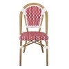 PARIS Καρέκλα Bistro, Αλουμίνιο Φυσικό, Wicker Άσπρο - Κόκκινο, Στοιβαζόμενη-Ε291,2-Αλουμίνιο/Wicker-1τμχ- 46x54x88cm