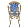PARIS Καρέκλα Bistro, Αλουμίνιο Φυσικό, Wicker Άσπρο - Μπλε, Στοιβαζόμενη-Ε291,3-Αλουμίνιο/Wicker-1τμχ- 46x54x88cm