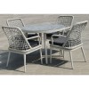 CENTRAL Set Τραπεζαρία Κήπου ALU & Rope Grey-Μαξιλ.Ανθρακί: Τραπέζι Φ100cm + 4 Πολυθρόνες-Ε6841-Αλουμίνιο/Wicker-1τμχ- Table:Φ100x75 Chair:61x65x90cm