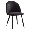 BELLA Καρέκλα Τραπεζαρίας, Μέταλλο Βαφή Μαύρο, Ύφασμα Απόχρωση Suede Ανθρακί-ΕΜ757,3S-Μέταλλο/Ύφασμα-4τμχ- 50x56x80cm